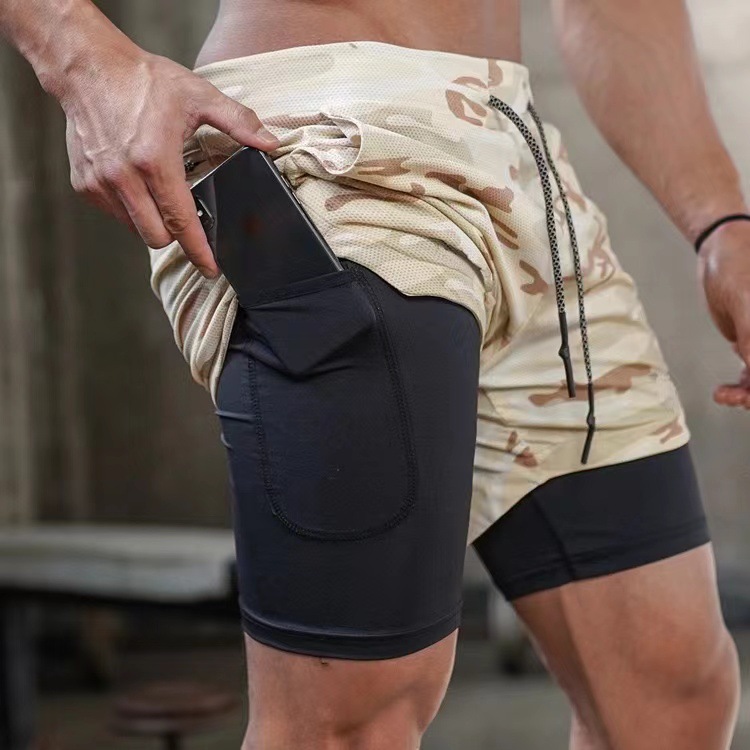 2-in-1 Double Layer Fitness Shorts (With Phone Pocket)