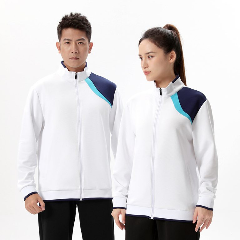 Unisex Color-Blocked Stand Collar Sports Jacket