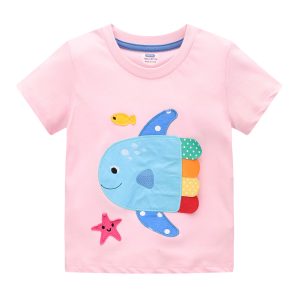 Kids Marine Life Applique Short-Sleeve T-Shirt