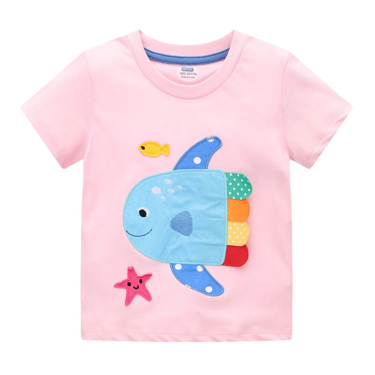 Kids Marine Life Applique Short-Sleeve T-Shirt