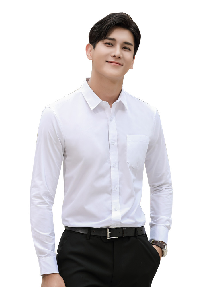Men's Business Formal White Long Sleeve Shirt